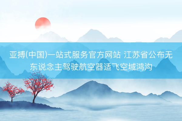 亚搏(中国)一站式服务官方网站 江苏省公布无东说念主驾驶航空器适飞空域鸿沟