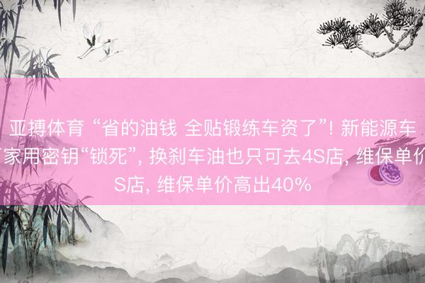 亚搏体育 “省的油钱 全贴锻练车资了”! 新能源车修车难: 厂家用密钥“锁死”， 换刹车油也只可去4S店， 维保单价高出40%