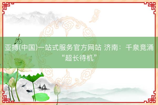 亚搏(中国)一站式服务官方网站 济南：千泉竞涌“超长待机”