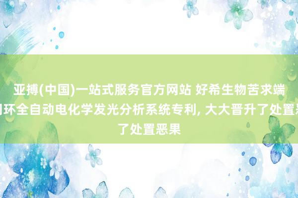 亚搏(中国)一站式服务官方网站 好希生物苦求端侧闭环全自动电化学发光分析系统专利， 大大晋升了处置恶果